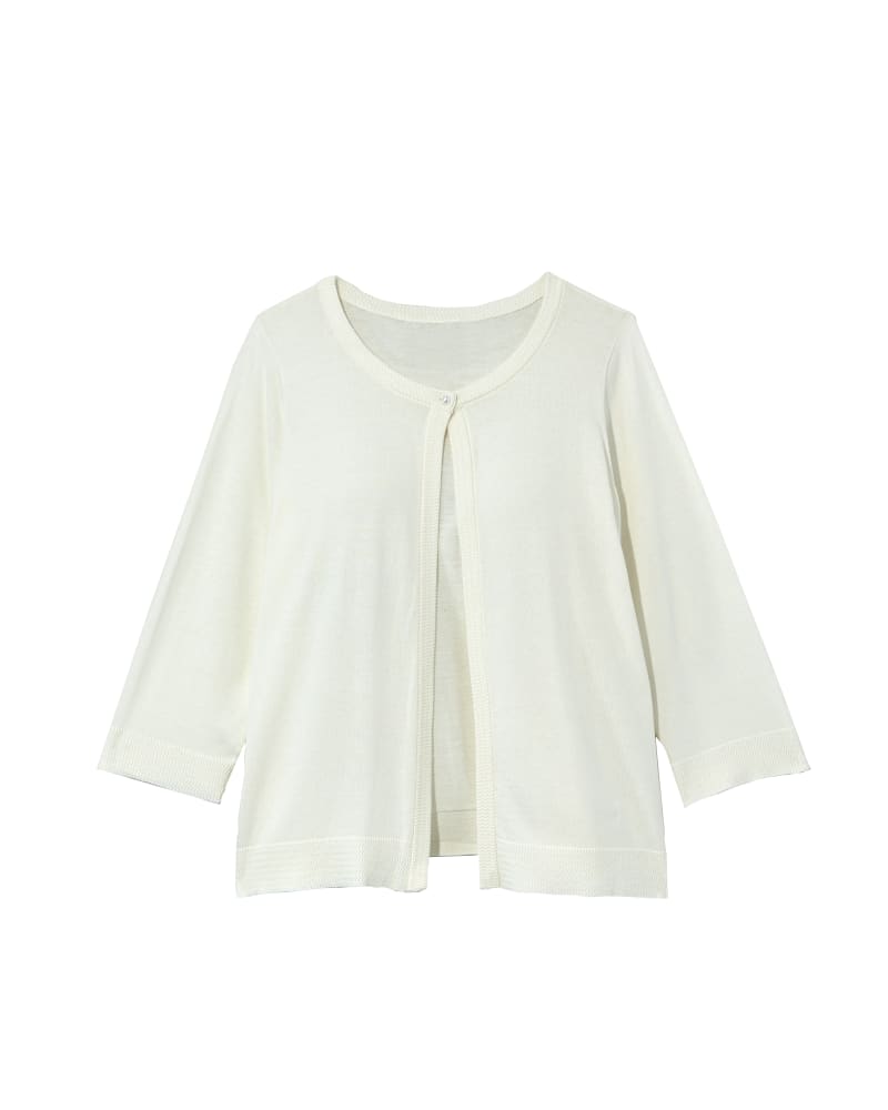 Front of plus size Ingrid Chevron Cuff Cardigan by Meera Lane | Dia&Co | dia_product_style_image_id:136812